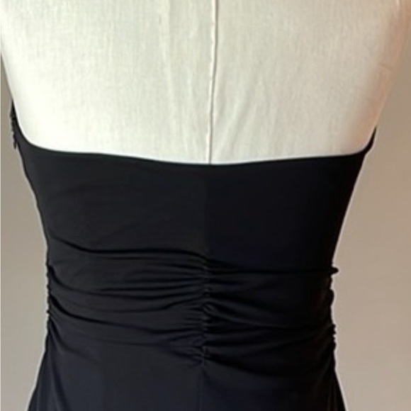 DAVID MEISTER cocktail party black halter dress high low hem lined size SM 6 - Picture 16 of 16